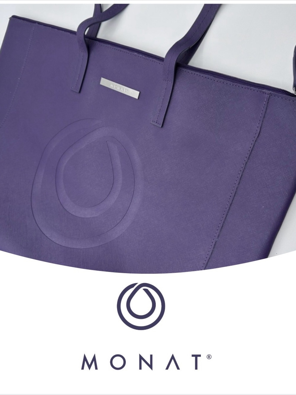 Monat Purple Large Faux Leather Tote Bag